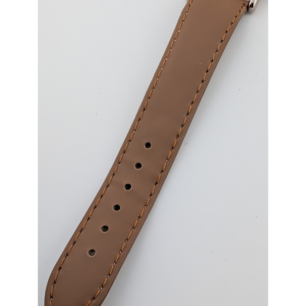 Calvin Hill Watch Women 34mm Silver Case Black Dial Brown Band- New Battery - Picture 4 of 7
